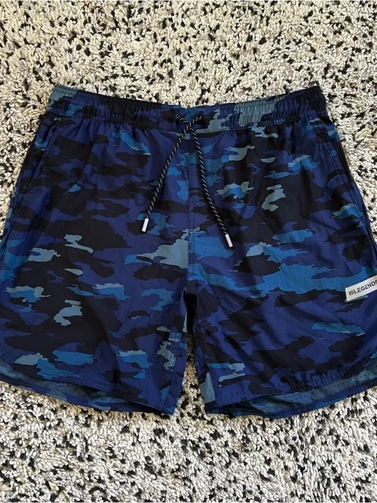 Legends Luka Shorts Blue Camo Unlined Drawstring Stretch Gym Athletic Men’s XL - Picture 2 of 16